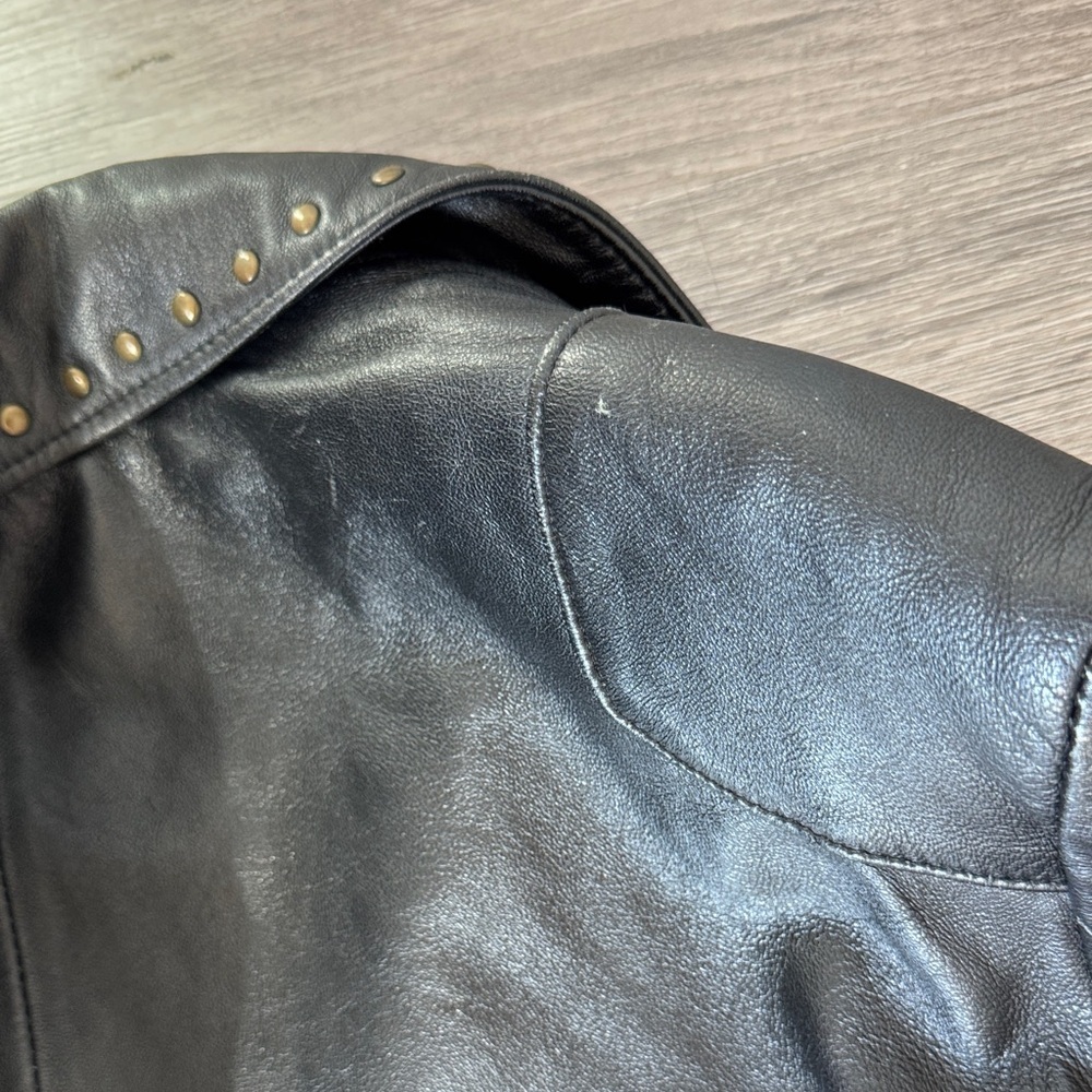 Black Lamb’s Leather Blazer with Studs - Picture 14 of 16